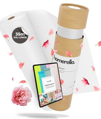 HOMERELLA® Tischläufer Weiß - 30cm x 35m - Vlies - Einfarbig - Dekoration für Geburtstage, Hochzeiten, Taufen & mehr