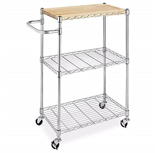 Carrito de cocina y microondas de 60 x 35 x 85 cm, estante de almacenamiento de madera y carrito de almacenamiento utilitario (color: plata, tamaño: 1 unidad) (plata 1 unidad)
