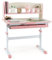 GYMAX Kids Desk, Height Adjustable Study Table with 7-Level Tiltable Desktop, Pull Out Drawer, Book Stand & Ruler, School Home Children Writing Desk for 3-12 Years Old Boys Girls (Pink)