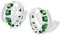 Mesovor Silber Doppel Creolen Ohrringe für Damen, Dicke Versilberte Farbige Zirkonia Creolen Ohrringe, Silver Earrings Schmuck Geschenke (Silber-grün)