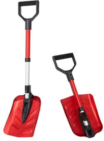 Pala quitanieves SnowPro para coche, diseño telescópico y plegable rápido para quitar la nieve en caso de emergencia - Kit de pala quitanieves compacto - Pala multiusos plegable y portátil para acam