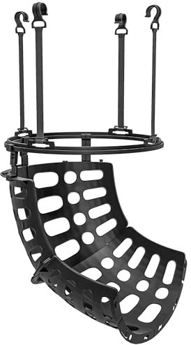 SPORTNOW Basketball-Rebounder, 360° drehbar Basketball-Rücklaufaufsatz, Rückholsystem für Schießübungen, mit Rückprallrampe, Indoor-Outdoor, Schwarz