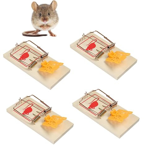ShiWuYou 4 PCS Piege a Souris, Piège à Rats Professionnel, Clips de Piege a Souris Efficace Réutilisables, Tapetteà Souris Rats, Piege a Rat, Tapette Convient pour Cuisines Jardins Exterieur