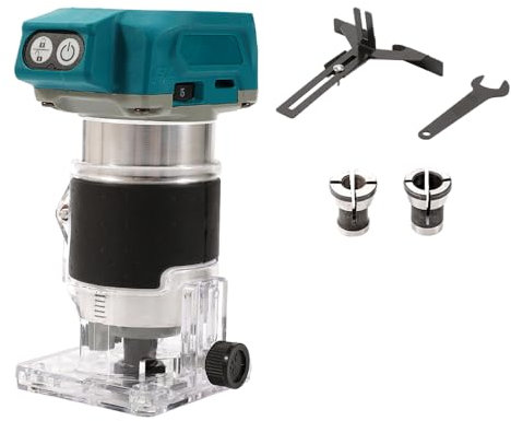 Elektrische Oberfräse, Fräse, Oberfräse, 18 V, Holzschneider, bis zu 30.000 U/min, elektrisch, Router, Tischler, bürstenlos, Hartmetallschneider, 6 mm, 6,35 mm, 8 mm (ohne Akku)