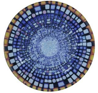 AMRAMI® Rallador español redondo de cerámica como rallador de nuez moscada, rallador de ajos, rallador de jengibre, plato rallador de cerámica, hecho a mano (mosaico)