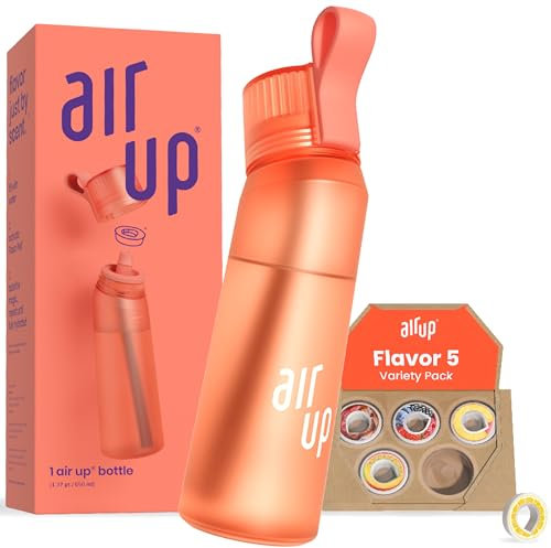 air up® water bottle (22 oz) for school, sports, gym | includes 5 scent pods & straw | flavored bottle in orange – also for kids, boys, girls | no calories, sugar-free and suitable for carbonation