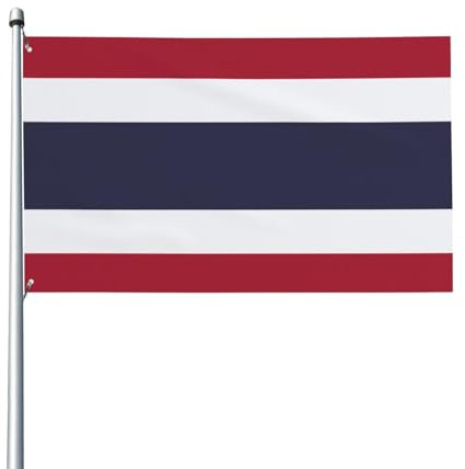 Bandera de Tailandia, bandera de poliéster para el hogar, exterior, interior, todo tipo de clima, 3 x 5 pies, color vibrante