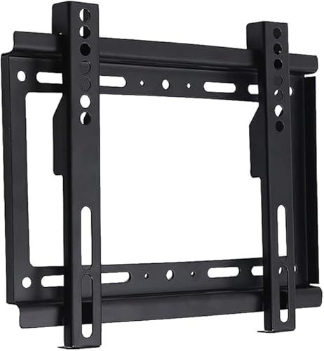 SQUADO Soporte de pared fijo para TV, 35-107 cm, soporte ultra fino para televisores y monitores planos y curvos, capacidad de 25 kg, negro