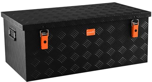 alubox Werkzeugkiste Riffelblech ABX-RL140B Aluminium 1,5mm Werkzeugkiste leicht und robust 140 Liter - schwarz lackiert