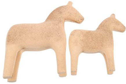 Abaodam 1paar Skandinavische Holzfigur Dalapferd Statue Für Kreative Wohnraumgestaltung Handgefertigte Ornamente Für Wohnzimmer Und Tv-Schrank Aus Holz