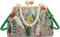 ORVCVGLB Vintage-Handtasche mit Blumenstickerei, Perlen-Umhängetasche mit Kussverschluss, rustikale Umhängetasche mit Blumenstickerei
