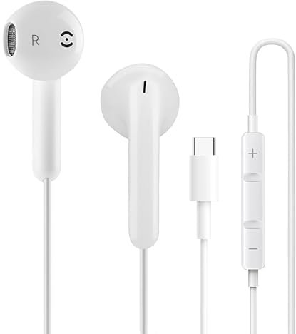 USB C Earbuds, In Ear Wired Earphones for Apple iPhone 16/15/15 Pro/Pro Max/Plus, Samsung Galaxy S23/S23/S22/S21Ultra, MacBook, Note, MFi Certified HiFi Stereo USB C Headphones, Type C Headphones