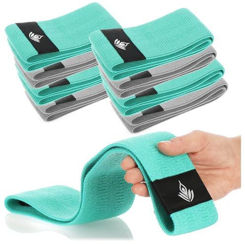 com-four® 8X Yoga Widerstandsband aus Polyester und Gummi - Gymnastikband für Muskelaufbau, Pilates und Yoga - Fitnessband - Flex-Loop für Workout