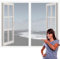 Zanzariera per Finestra Magnetica 62 x 129 cm Zanzariera a Strisce Rete Aria Fresca in & Keep Bugs Out per Legno Ferro Porte in Alluminio e Balcone, Bianco
