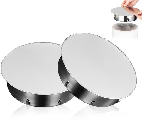 Pack of 2 Chimney Hole Lids, 180 mm Chimney Cover, Stainless Steel Chimney Cover, Stove Hole Cover, Wall Lining Lid for Pipes, Diameter 180 mm