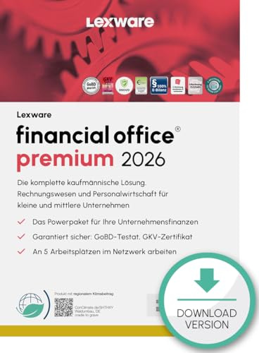 Lexware financial office Premium 2026 (365 Tage)| kaufmännische Komplett-Lösung | PC Aktivierungscode per Email