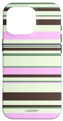 Y2K STRIPES PINK BROWN GREEN Case for iPhone 16 Pro