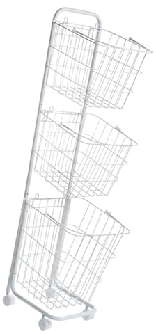 dijiusidy Toilet Storage Rack 3 Layer Utility Cart Sturdy Easy Organization Portable Wheels Convenient Movement Throughout Home Heavy Duty Kitchen Shelf On Wheel Serving Trolley, White, 36x33x123cm