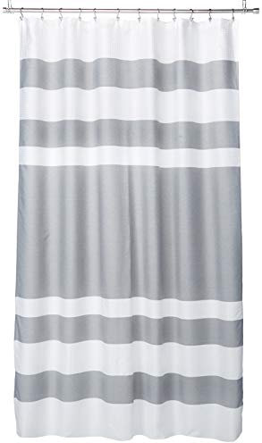 Madison Park Tessuto in Microfibra Resistente con Trattamento Idrorepellente 3M Scotchgard, Decorazione Moderna per Il Bagno Spa Waffel-Tenda da Doccia, Poliestere, Grigio, 72x96
