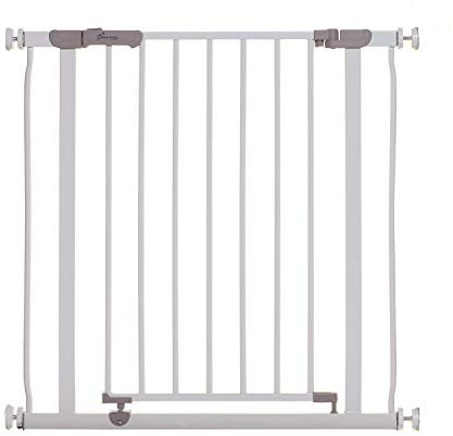 Dreambaby Ava Baby Safety Gate, Pressure Mounted Security Gate - Fits Opening from 75-81 cm Wide - with Double Locking Mechanism Feature - White - Model G2095BB