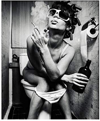 MINRAN DECOR Impression sur Toile Art Mural Belle Femme Noyau de Peinture Tableau Artwork Moderne Décoration d'intérieur Bar Salle de Bain Toilette Décoration, 1, 60x80cm