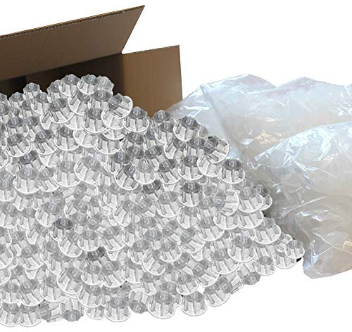 Karl Dahm Fliesen Nivelliersystem Levelmac XXL-Set für 2 mm Fugen: 300 transparente Zughauben für Fliesenstärke 3-12 mm + 2500 Gewindelaschen + Eimer I Professionelle Fliesen Verlegehilfe – 12551