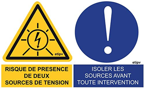 Etiquettes adhésives - Onduleurs Installation Photovoltaïque - Dim. 80 x 50 mm - autocollant