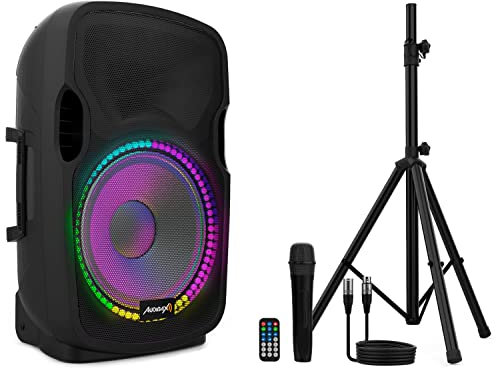 Audibax Party 12 Altavoz Activo Profesional 12 500W Pico Bluetooth + Soporte + Cable + Micro