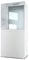 Vladon Vitrine de cinéma, Blanc Mat/Aspect béton oxyde - Vitrine Moderne en Verre - (LxHxP) : 50,5 x 111 x 32,5 cm