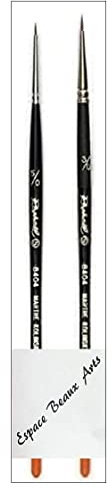 Pinceau Raphael Series 8404 ,kolinsky Rouge Sable Pinceau ,Set 2pcs,Taille 5/0 . 3/0. (Raphael France)