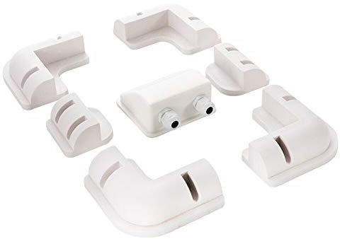 VIVLLEN Support de Montage de Panneau Solaire 7pc Rectangle Blanc Fixe-support de Coin pour Montage Gratuit pour Bateaux,Varavanes,Véhicules de Loisirs(7PC)