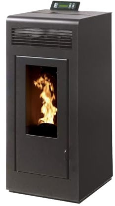 INTERSTOVES - Pack INTERSTOVES Poêle à granules MARINA 13 Etanche sortie Concentrique sur le dessus + Kit Conduit Ventouse (sortie façade) - Noir