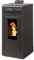INTERSTOVES - Pack INTERSTOVES Poêle à granules MARINA 13 Etanche sortie Concentrique sur le dessus + Kit Conduit Ventouse (sortie façade) - Noir