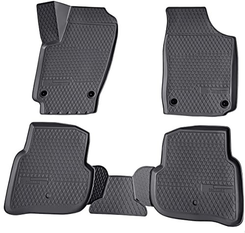 Recambo 3D Gummi Fußmatten kompatibel für SEAT Ibiza | Typ 6J | BJ 2008-2017 | Auto Gummimatten | Passgenau | mit Rand | schwarz