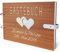 Großes Hochzeit Gästebuch aus Holz mit personalisierter Gravur & Lederverschluss | 120 Seiten DIN A4 Papier - 310 x 230 mm