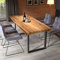 Conte Caserta Aus Einer einzigen, massiven Scheibe Holz Original Baumkanten-Tisch 180 cm. Esstisch/Schreibtisch Akazie mit Untergestell Bangkok in schwarz