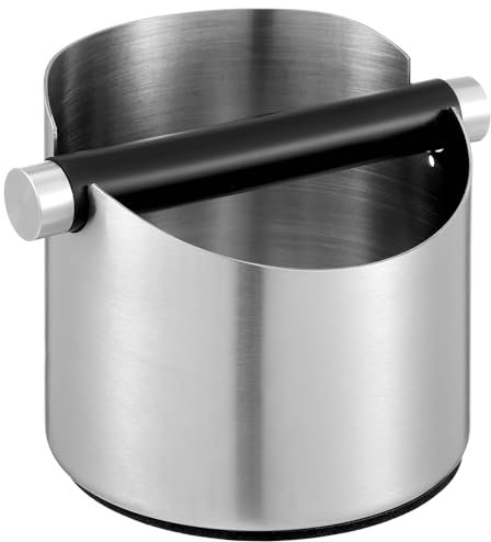 DOITOOL Espresso Knock Box Stainless Steel Coffee Grounds Bin Coffee Grounds Knock Box Coffee Knock Out Box with Removable Knock Bar Coffee Machine Accessories for Coffee Lover