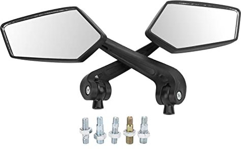 Motorrad Rückspiegel, 1 Paar Drehbarer Motorrad Seitenspiegel HD Motorrad Lenkerendenspiegel Motorrad Lenkerspiegel Ersatz für Gewinde 8mm 10mm Roller ATV Motorradspiegel Motorrad-Spiegel