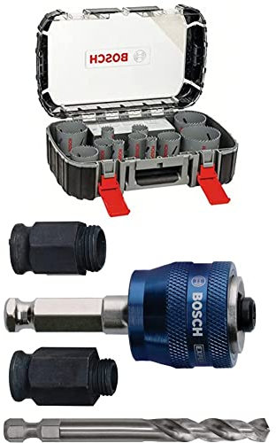 Bosch Professional 17 pz. Sega a tazza HSS bimetallica Set (di vari materiali, Ø 20–76 mm) + 4 pz. Power Change Plus Starter Kit