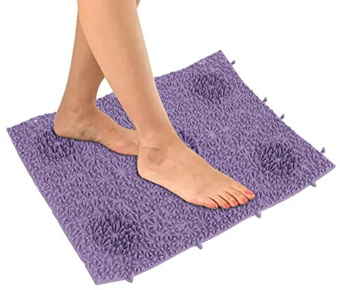 Agatige Foot Massage Pad Mat, Feet Massager Scrubber Mat Acupressure Reflexology Foot Pad Shower Foot Massager Scrubber Cleaner for Promote Blood Circulation(Purple)