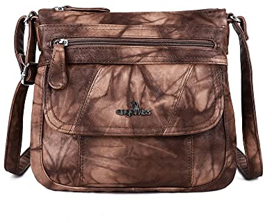 Angelkiss Small Womens Crossbody Bag Leather Shoulder Purse for Women Hobo Bag with Adjustable Shoulder Strap