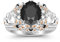 GNOCE Ring Damen Silber 925 Rundschliff Ring mit schwarzem stein Schädel Ehering mit Blume Ringe für Frauen in europäischer Größe mit Geschenkbox (Schwarz, 18)