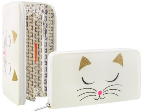 pylones, Geldbörse – Voyage White Cat – beschichteter Stoff – 19 x 11 cm, weiß, 19 x 11 x 3 centimètres, Klassisch