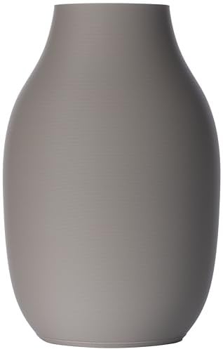 3D Vase Moderne Blumenvase Sara 20 cm Tischvase Dekovase Deko Vase für Blumen (Hellgrau)