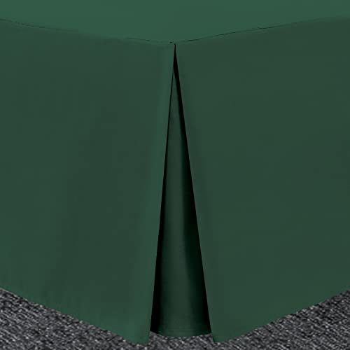 Bronwen Mathew Box Pleated Base Valance Sheet King Size Bed Fitted Valance Sheets Bottle Green, Microfiber Soft Brushed Easy Care Non Iron (King, Bottle Green)