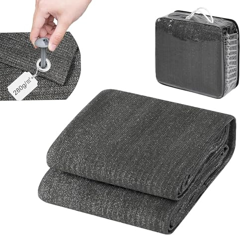Laneetal Vorzeltteppich 250x300cm, Campingteppich Outdoor mit Heringe Campingmatte, Zeltunterlage,Outdoor Teppich für Wohnmobil, Zeltteppich mit ösen Tragetasche aus HDPE 280 g/㎡, Zeltböden,Anthrazit