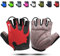 KONVINIT Fahrradhandschuhe Herren Damen Sommer - Radhandschuhe Halbfinger Fahrrad Handschuhe Freizeit für Mountainbike,Rennrad,Downhill,Pendler,Radler,Kajak,Roller,Segel,Ruder,red L
