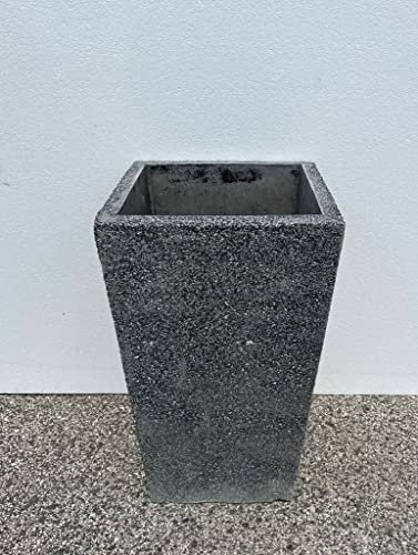 ARTISTICA GRANILLO FIORIERA IN CEMENTO E INERTI A VISTA IN PIETRA LAVICA,INTERNO E ESTERNO, MISURA: 40X40 CM H 65 CM VASO