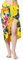 SAIVONA Pareo Sarong Strandtuch Damen-Wickelrock Strand-Handtuch Wickeltuch oder Handtuchkleid und Wickelkleid Damen-Handarbeit aus Fair Trade Herstellung Batik Blume Gelb Bunt