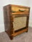 Rustic Bedside Table Rattan/Cane Storage Side Cabinet Vintage Retro Plant Lamp Stand Solid Wood Nightstand Wooden Farmhouse Furniture Industrial Style Unit